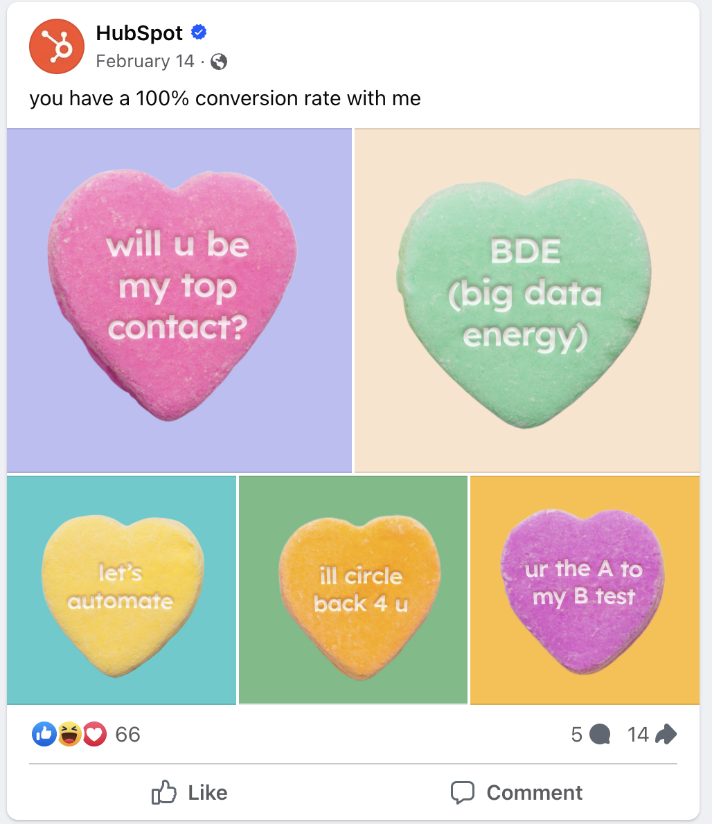 Hubspot Valentine's Day Facebook Post