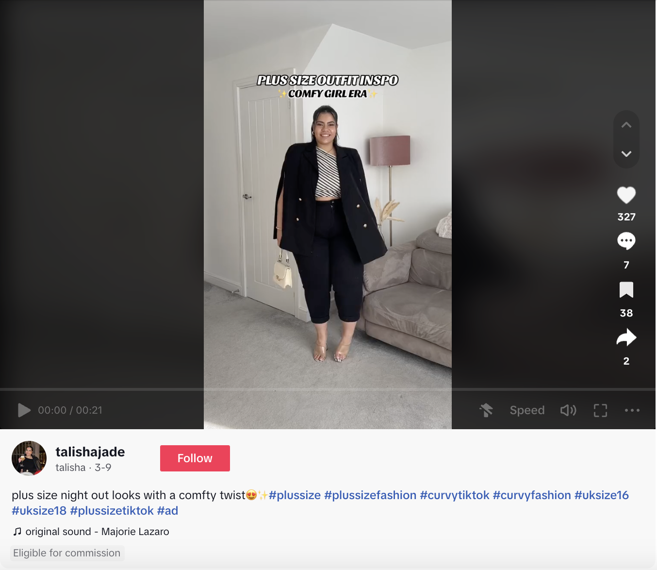 An outfit inspiration video from Talisha Jade on TikTok.